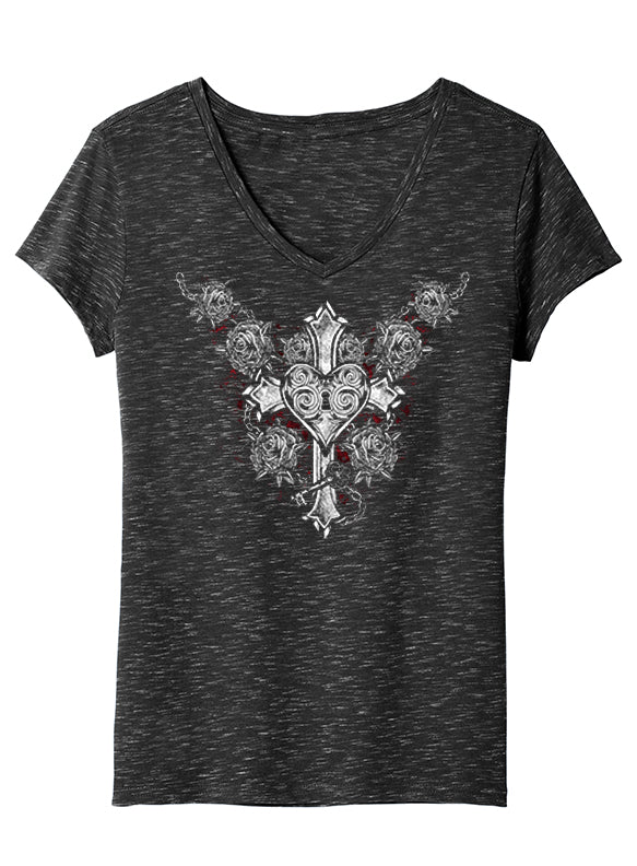 Women's "Cross Your Heart " V-Neck