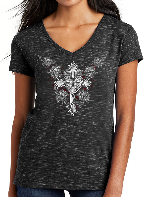 Women's "Cross Your Heart " V-Neck