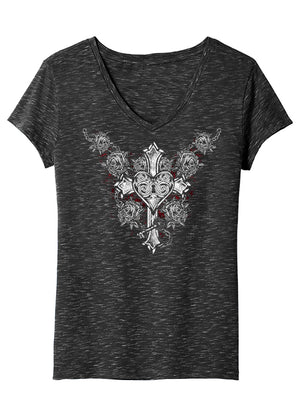 Women's "Cross Your Heart " V-Neck