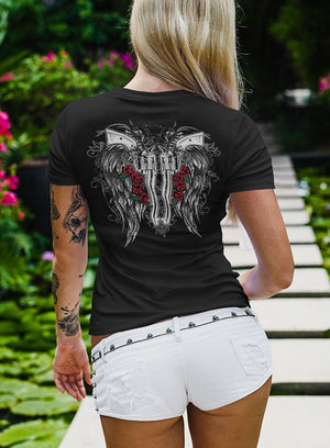 Women's "Fallen Angel" V-neck Tee